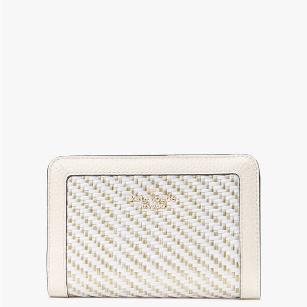 ✨ NWT Kate Spade Lena Straw Medium Bifold Wallet ✨